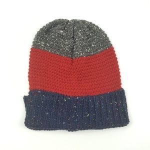Navy Gray Red Knit Winter Beanie {Chuns}